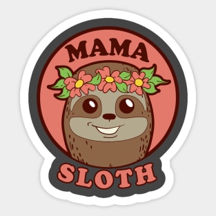 Mama Sloth Cute Flower Sloths Mom for Mothers Day Sticker